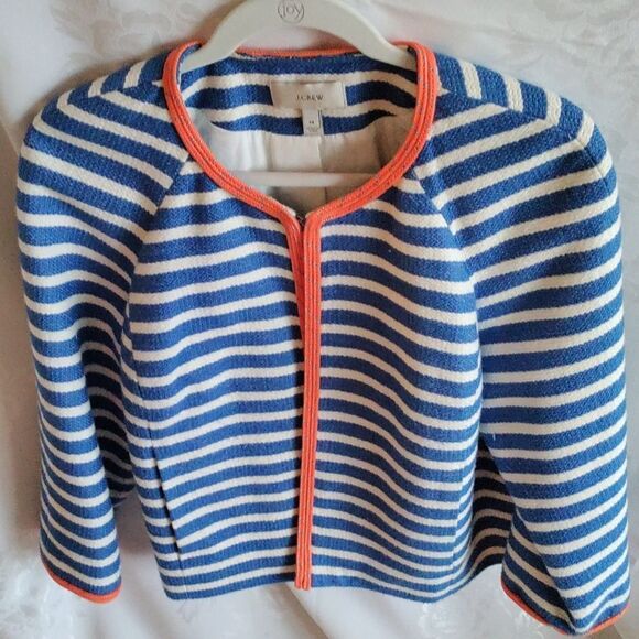 J. Crew Blue and White Striped Blazer - Picture 2 of 3